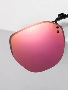 1 副男女通用渐变色几何形状时尚眼镜镜片，适合夏季佩戴 - 粉色 - 查看 5