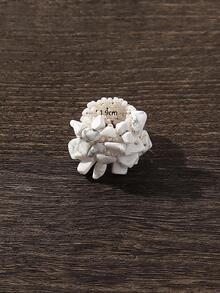 1 nhẫn trang trí bằng đá Bohemian cho phụ nữ để trang trí hàng ngày - trắng - Xem 3