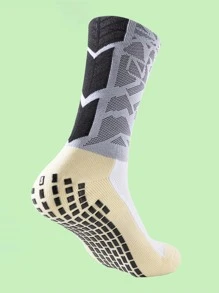 FLSHMCEN 1 Pack Men's Grip Soccer Socks And Football Leg Cover, Non-Slip Leg Shin Guards Cover For Basketball, Football, Sports - White - View 3