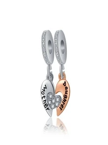 1入組創意鋅合金字母細節DIY吊墜適合女士DIY首飾製作 - 彩色 - 查看 1