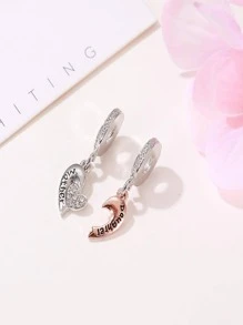 1入組創意鋅合金字母細節DIY吊墜適合女士DIY首飾製作 - 彩色 - 查看 2