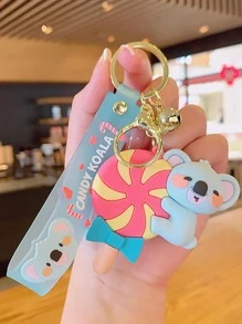1pc Women Cartoon Koala Charm Cute Keychain For Key Decoration - Blue - View 1