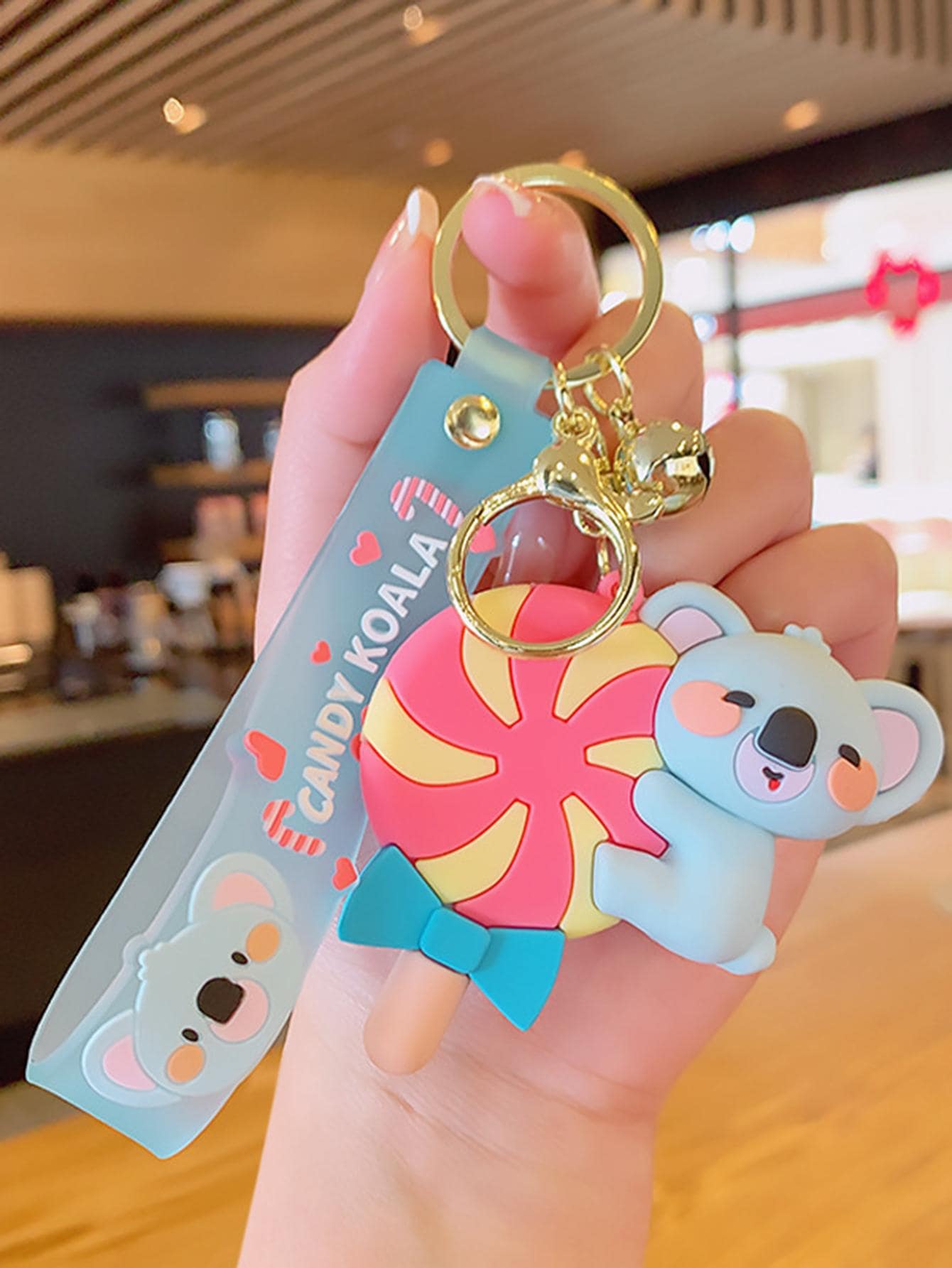 1pc Women Cartoon Koala Charm Cute Keychain For Key Decoration - Blue - View 1