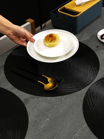 Placemats&Coasters 2/4/6piece Set PVC Place Mats For Kitchen Table Indoor/Outdoor Washable Heat-Resistant Placemat Wipeable Dining Table Mats For Camping, Festival, Wedding, Party