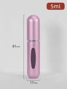1pc Aluminum Refillable Perfume Empty Spray Bottle, Simple Solid Color Reusable Portable Perfume Dispenser For Travel,For Holiday Beach, Bathroom Collection, Bedroom Collection, Large Capacity - Pink - View 2