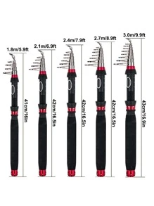 GOTURE 1pc Telescopic Fishing Rod, Anti Slip And Comfortable EVA Handle, Suitable For Sea Bass, Salmon And Trout, Ultra Hard Adjustable Portable Travel Fishing Rod