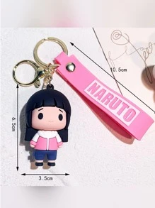 1pc Women Cartoon Figure Charm Cute Keychain For Key Decoration - Pink - View 3
