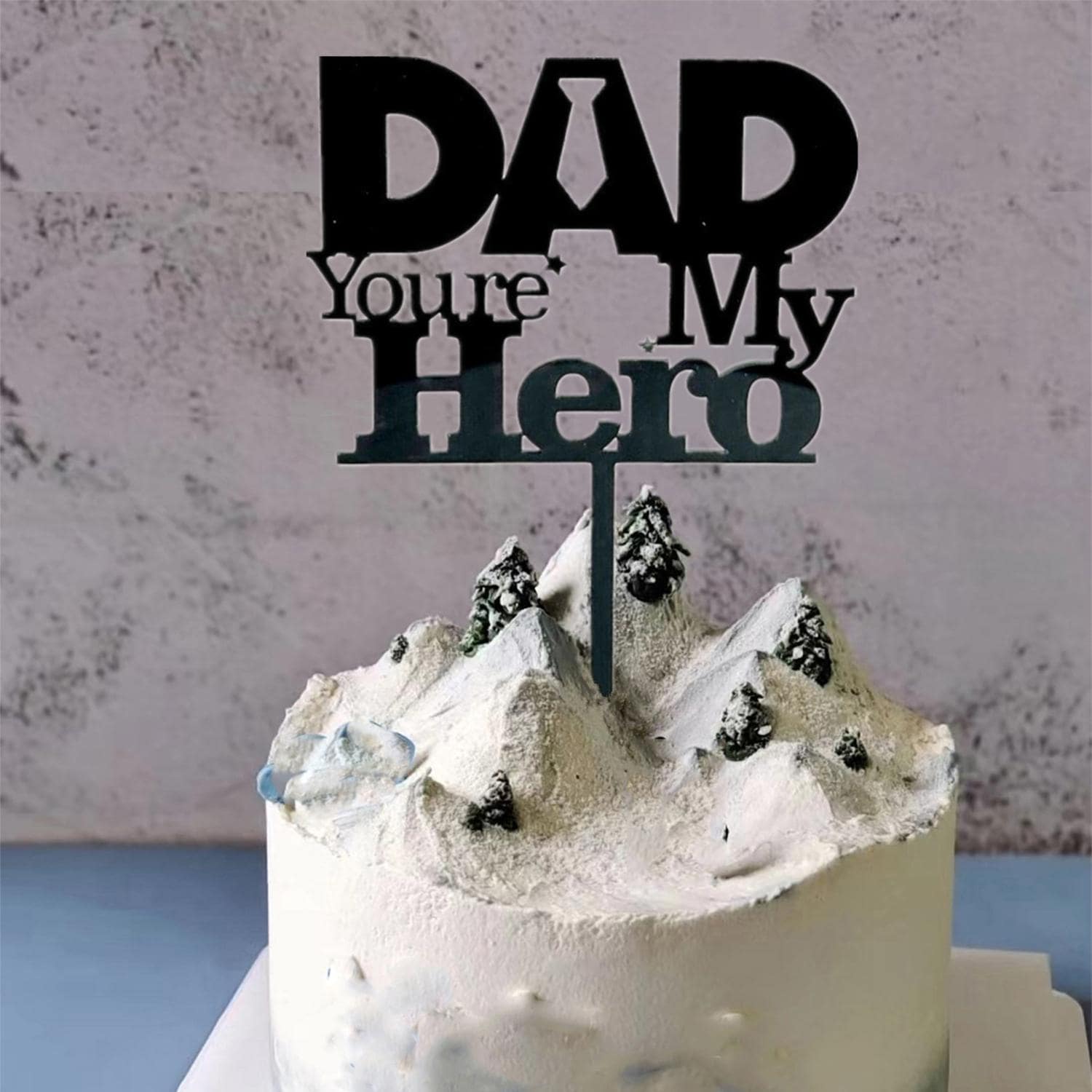 1 pieza PMMA pastel Top minimalista unicolor con diseño de slogan Decoración de pastel para Día de Padre - Negro - Ver 1