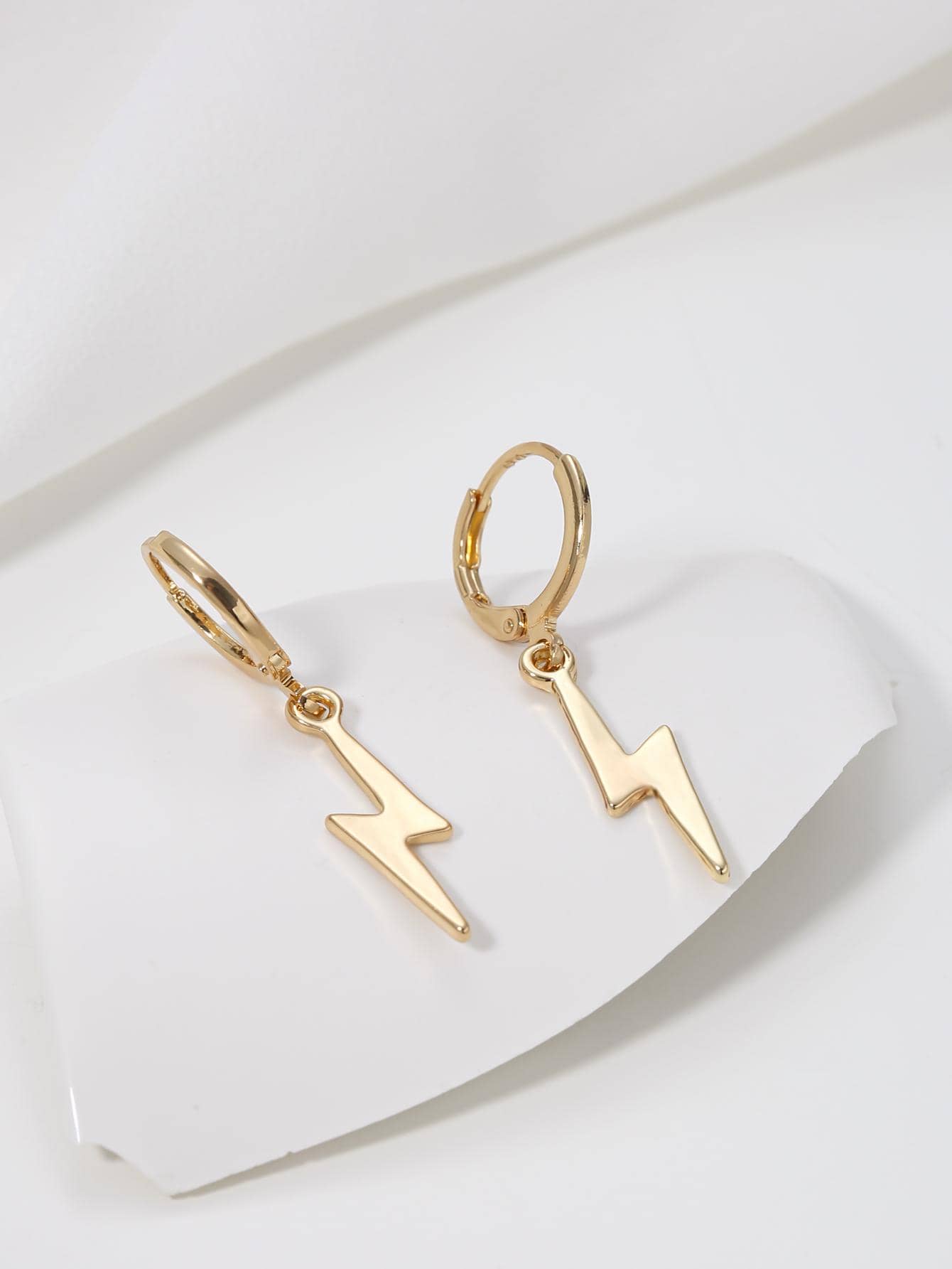 Lightning Drop Earrings - Yellow Gold - View 1