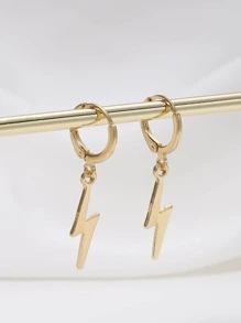 Lightning Drop Earrings - Yellow Gold - View 2