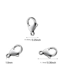 20入組/套不銹鋼龍蝦扣，經典銀色DIY龍蝦爪扣，用於DIY珠寶製作 - 銀色 - 查看 2