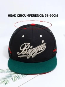 1入組男士字母刺繡時尚嘻哈帽適用於日常生活 - 彩色 - 查看 4