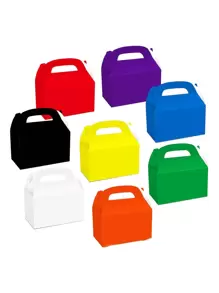 10pcs Paper Gift Packaging Box, Simple Mixed Color Gift Box For Gift, Candy Packing, Christmas