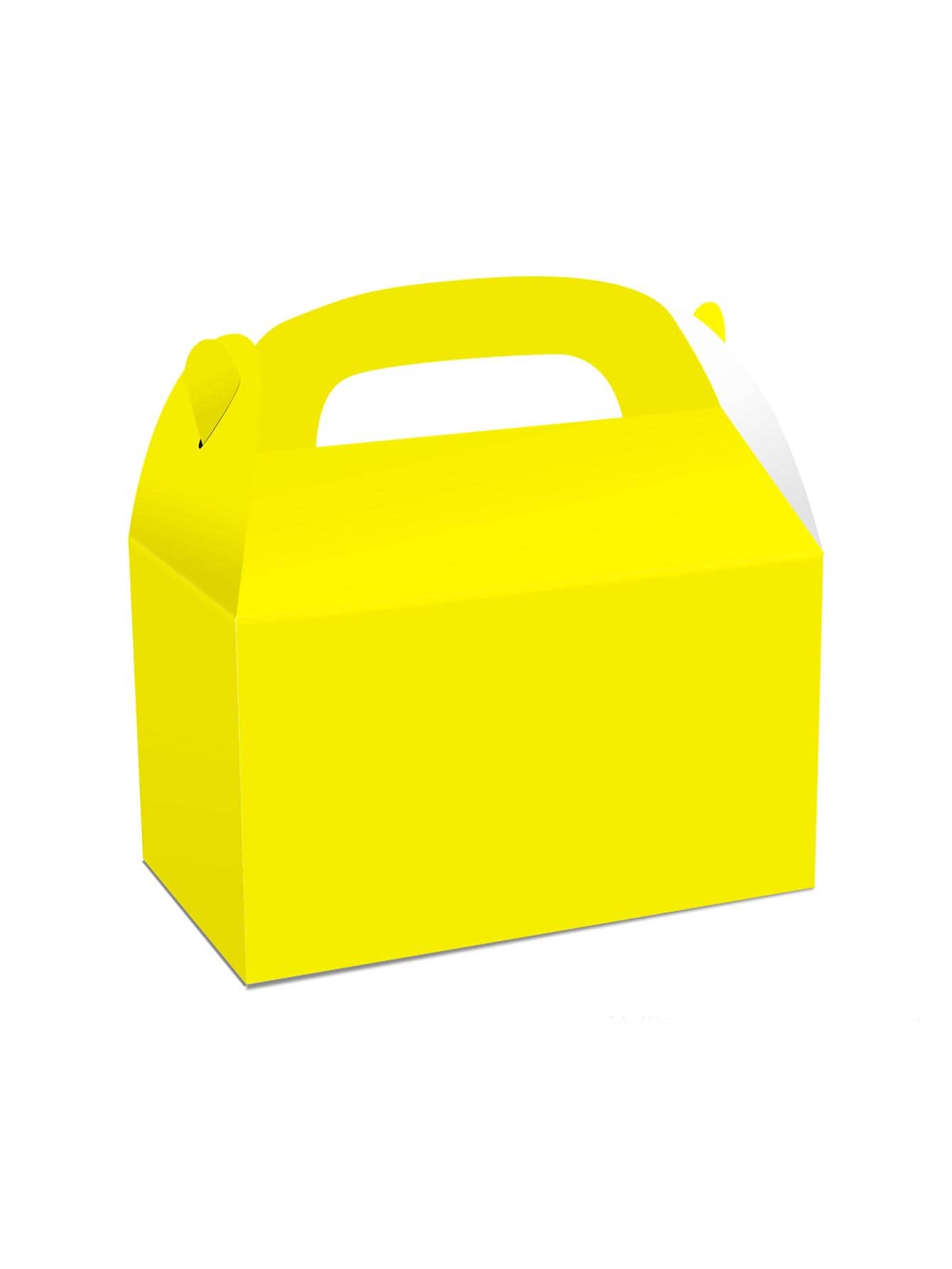 10入組紙質禮品包裝盒，簡約混色禮品盒，糖果包裝 - 黃色 - 查看 1