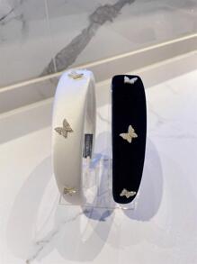 2 chiếc băng đô cài tóc thời trang đính ngọc trai giả hình bướm dành cho nữ, thích hợp sử dụng hàng ngày, dự tiệc, phụ kiện tóc, phụ kiện đội đầu. - Nhiều màu - Xem 2