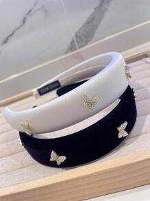 2 chiếc băng đô cài tóc thời trang đính ngọc trai giả hình bướm dành cho nữ, thích hợp sử dụng hàng ngày, dự tiệc, phụ kiện tóc, phụ kiện đội đầu. - Nhiều màu - Xem 4