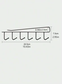 1pc Iron Hook, Modern Traceless Hook For Kitchen - Black - View 4