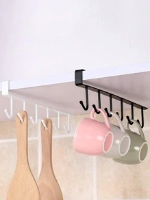1pc Iron Hook, Modern Traceless Hook For Kitchen - Black - View 3