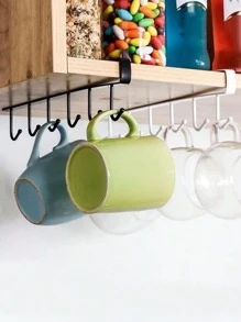 1pc Iron Hook, Modern Traceless Hook For Kitchen - Black - View 1