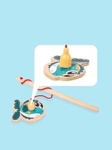 1套木製互動遊戲、創意魚和水母設計兒童玩具