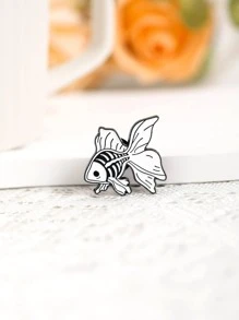 1pc Fashion Zinc Alloy Fish Design Brooch For Women For Daily Decoration - Black - View 1