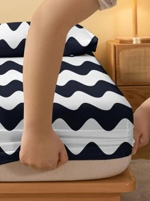 1pc Striped Pattern Fitted Sheet - Multicolor - View 2