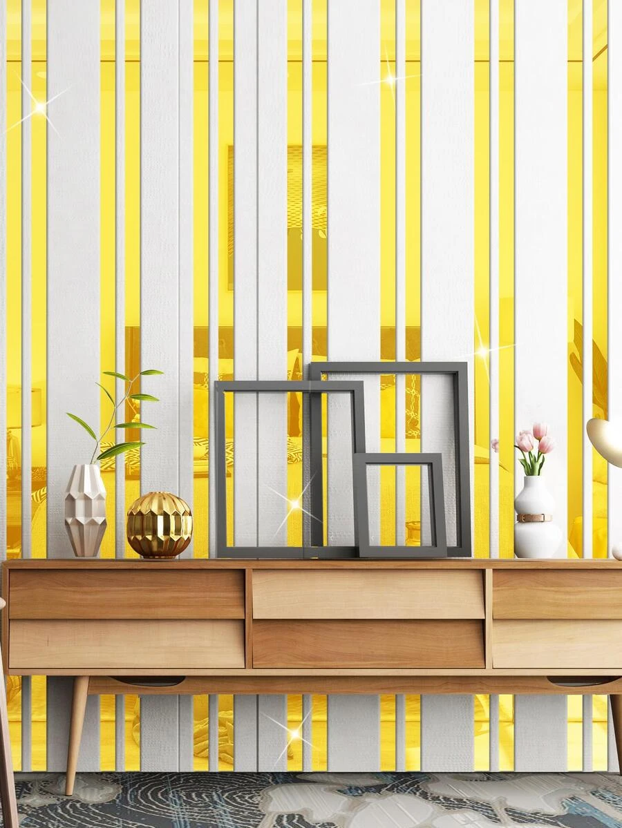 20 miếng dán tường gương trơn - Vàng - Xem 1