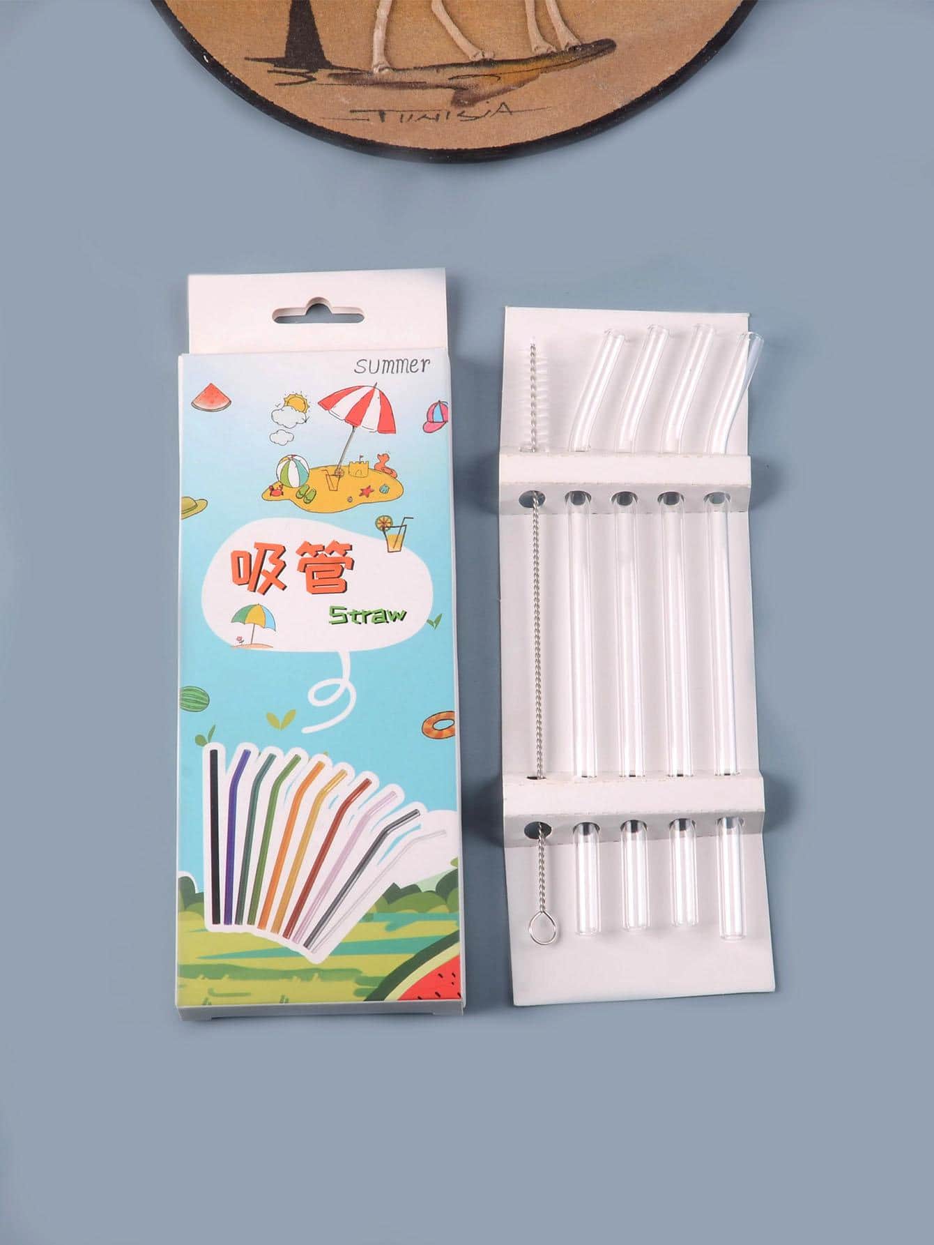 4 ống hút rắn & 1 bộ bàn chải làm sạch - Trong sáng - Xem 1