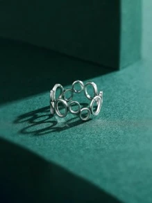 Fashionable Hollow Out Sterling Silver Ring For Women For Gift