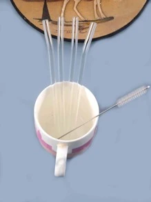 4 ống hút rắn & 1 bộ bàn chải làm sạch - Trong sáng - Xem 2