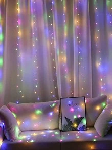 Led Garland Curtain Lights 8 Modes Usb Remote Control Fairy Lights String Wedding Christmas Decor For Home Festival Lamp - Multicolor - View 3