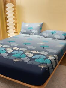 1入組銀杏葉圖案床笠，臥室現代織物床笠 - 彩色 - 查看 6