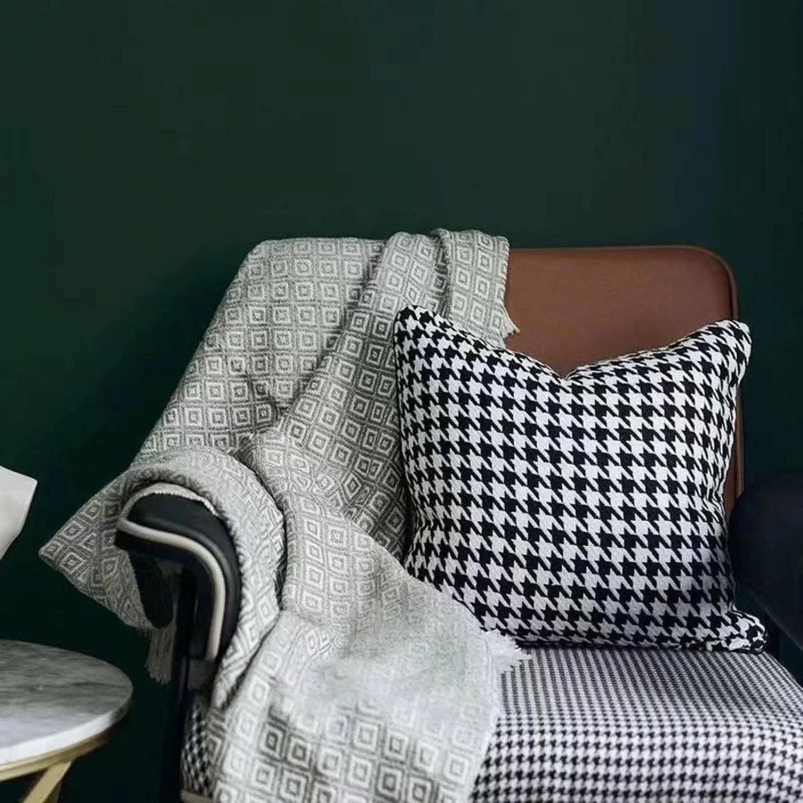 1 Hoa Văn Houndstooth Đệm Không Chất Độn, Polyester Hiện Đại Trang Trí Ném Gối Cho Gia Đình - Nhiều màu - Xem 1