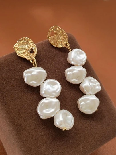 Baroque Style Dancing Dangle Earrings, Fashionable Luxury Ear Ornament, Valentine's Day & Mother's Day Holiday Present Valentines,Mom,Mother,Mother's Day,Gift