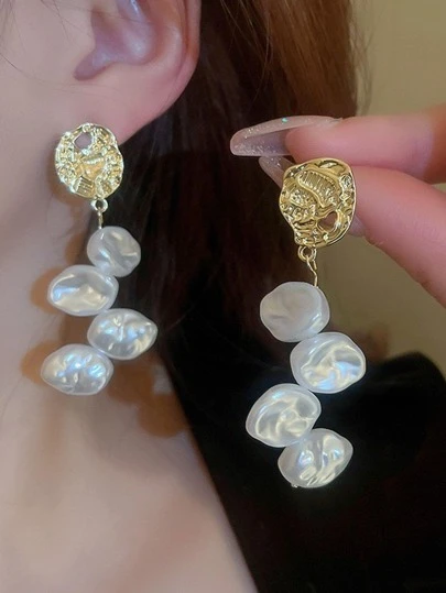 Baroque Style Dancing Dangle Earrings, Fashionable Luxury Ear Ornament, Valentine's Day & Mother's Day Holiday Present Valentines,Mom,Mother,Mother's Day,Gift