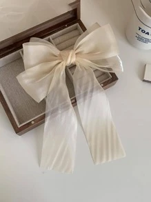 1 cái kẹp tóc trang trí nơ cho phụ nữ thanh lịch cho cuộc sống hàng ngày - Màu be - Xem 2