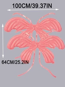 2入組素色翅膀設計照相亭道具，現代聚酯翅膀設計派對裝飾自拍道具派對用品 - 粉色 - 查看 5