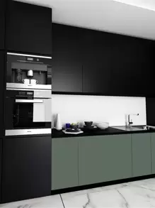 1 Roll Of Removable Matte Black Wallpaper, Self-Adhesive Vinyl Contact Paper, Waterproof, Ideal For Wall And Furniture Coverings - Black - View 4