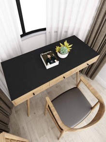 1 Roll Of Removable Matte Black Wallpaper, Self-Adhesive Vinyl Contact Paper, Waterproof, Ideal For Wall And Furniture Coverings - Black - View 5
