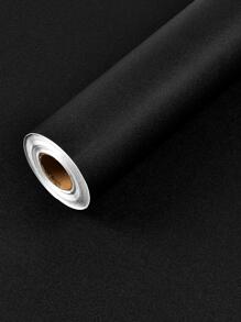 1 Roll Of Removable Matte Black Wallpaper, Self-Adhesive Vinyl Contact Paper, Waterproof, Ideal For Wall And Furniture Coverings - Black - View 6