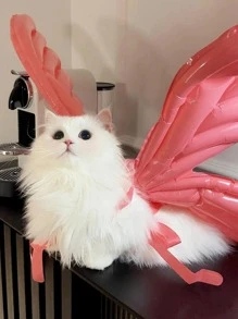 2入組素色翅膀設計照相亭道具，現代聚酯翅膀設計派對裝飾自拍道具派對用品 - 粉色 - 查看 4