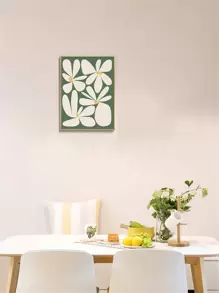 1入鄉村風格無框化學纖維帆布菊花藝術品,適用於家居客廳或臥室牆壁裝飾