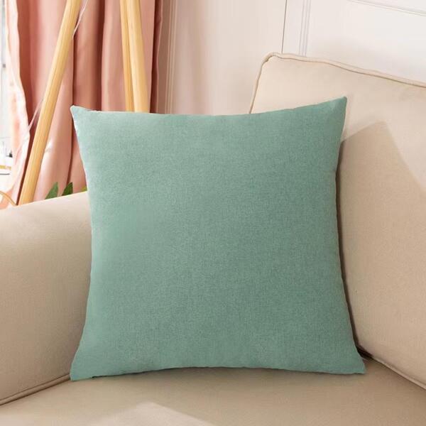 1 Pièce Mignonne Taie D'oreiller Rose, Taie D'oreiller Verte, Taie D'oreiller Blue, Taie D'oreiller De Lin Unie Et D'autres Taies D'oreiller De Couleur Unie, Coussin De Canapé De Bureau, Coussin De Voiture, Taie D'oreiller De Taille De Salon, Appréciez Une Vie Simple Et Exquise