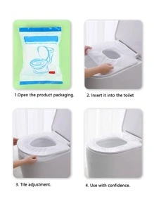 10pcs Disposable Toilet Seat Cover - White - View 4