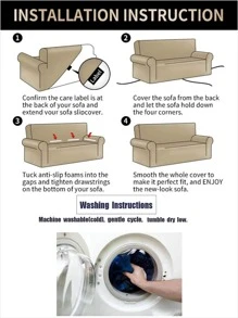 1pc Geometric Pattern Sofa Slipcover, Modern Polyester Anti-slip Stretch Sofa Slipcover For Home - Dark Grey - View 3