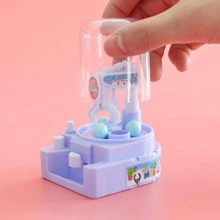 Mini juguete de máquina de bola de garra de simulación aleatoria de 1 pieza, adecuado para entrenamiento cerebral, ocio y entretenimiento de escritorio, mejora de la coordinación ojo-mano - Morado - Ver 6