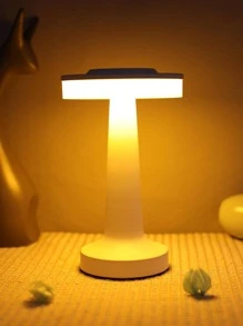1入組ABS檯燈，現代3色可充電LED家用檯燈 - 白色 - 查看 2