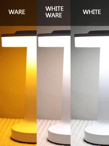 1入組ABS檯燈，現代3色可充電LED家用檯燈 - 白色 - 查看 12