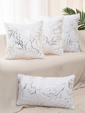 1 Piece Of Craft Pv Velvet Bronzing Bough Texture Pillow Case, Home Bedroom Decoration By Pillow Case Sofa Decoration Pillow Case.