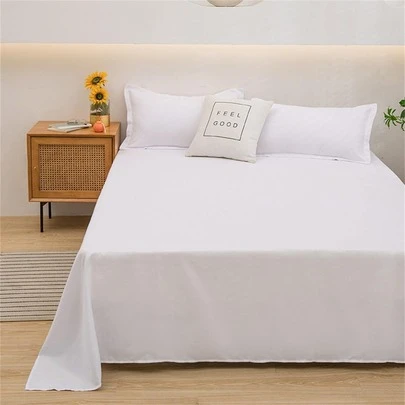 1pc Solid Color Flat Sheet, Modern Composite Fabric Bedding Flat Sheet For Bedroom